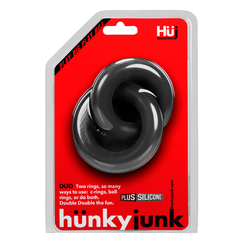 Hunkyjunk DUO Linked Cock-Ball Rings Tar
